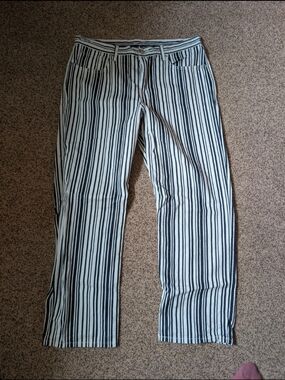 Striped Black & White Men’s Casual Pants